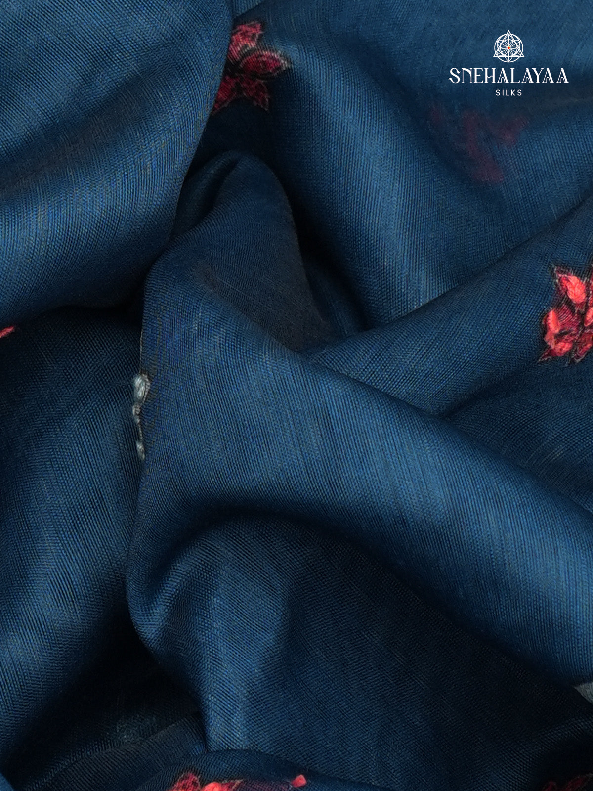 Pastel Blue Linen Embroidery Saree