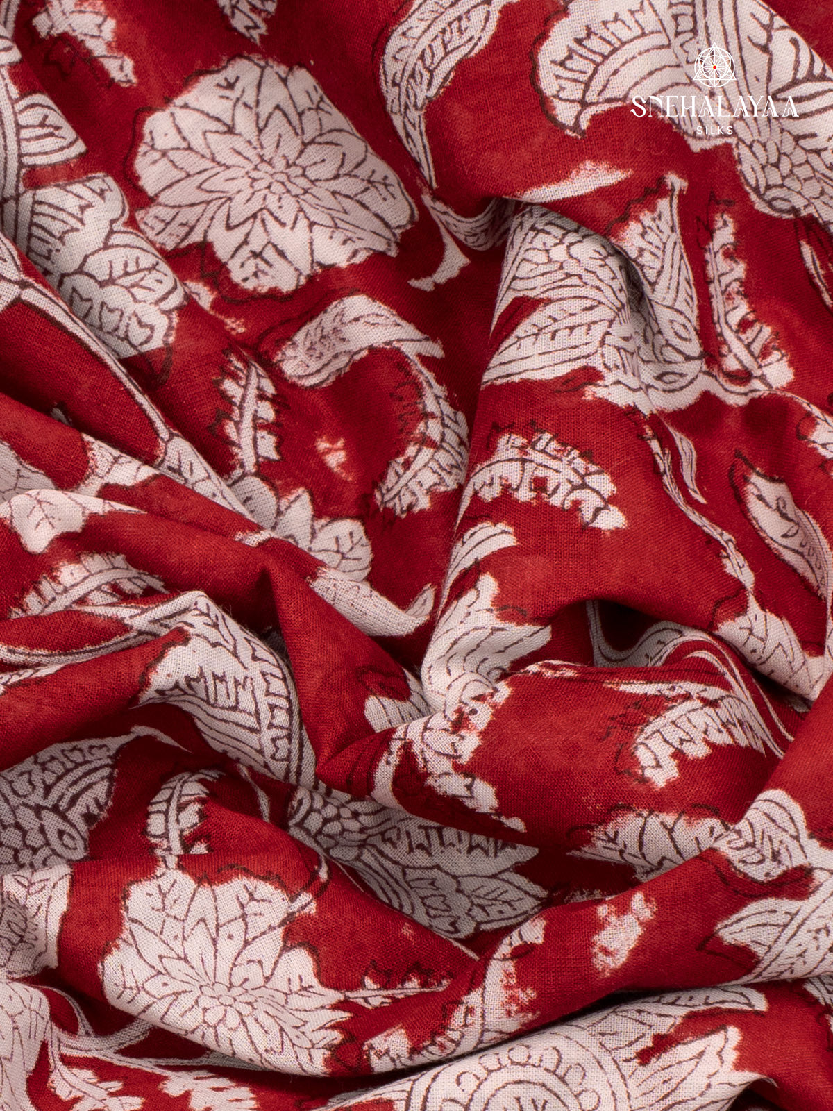 Red Jaipur Cotton Saree