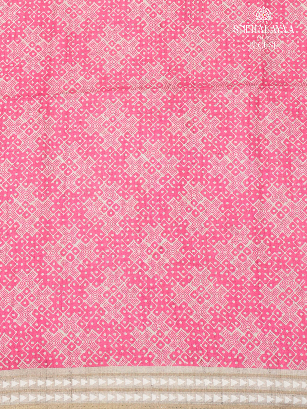 Off White Printed Tussar Saree