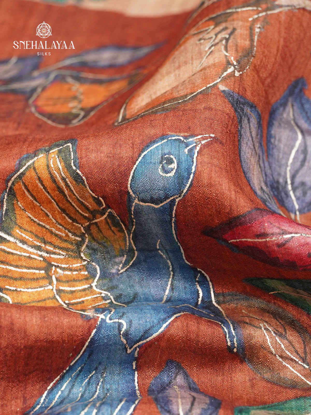 Maroon Munga Tussar Saree