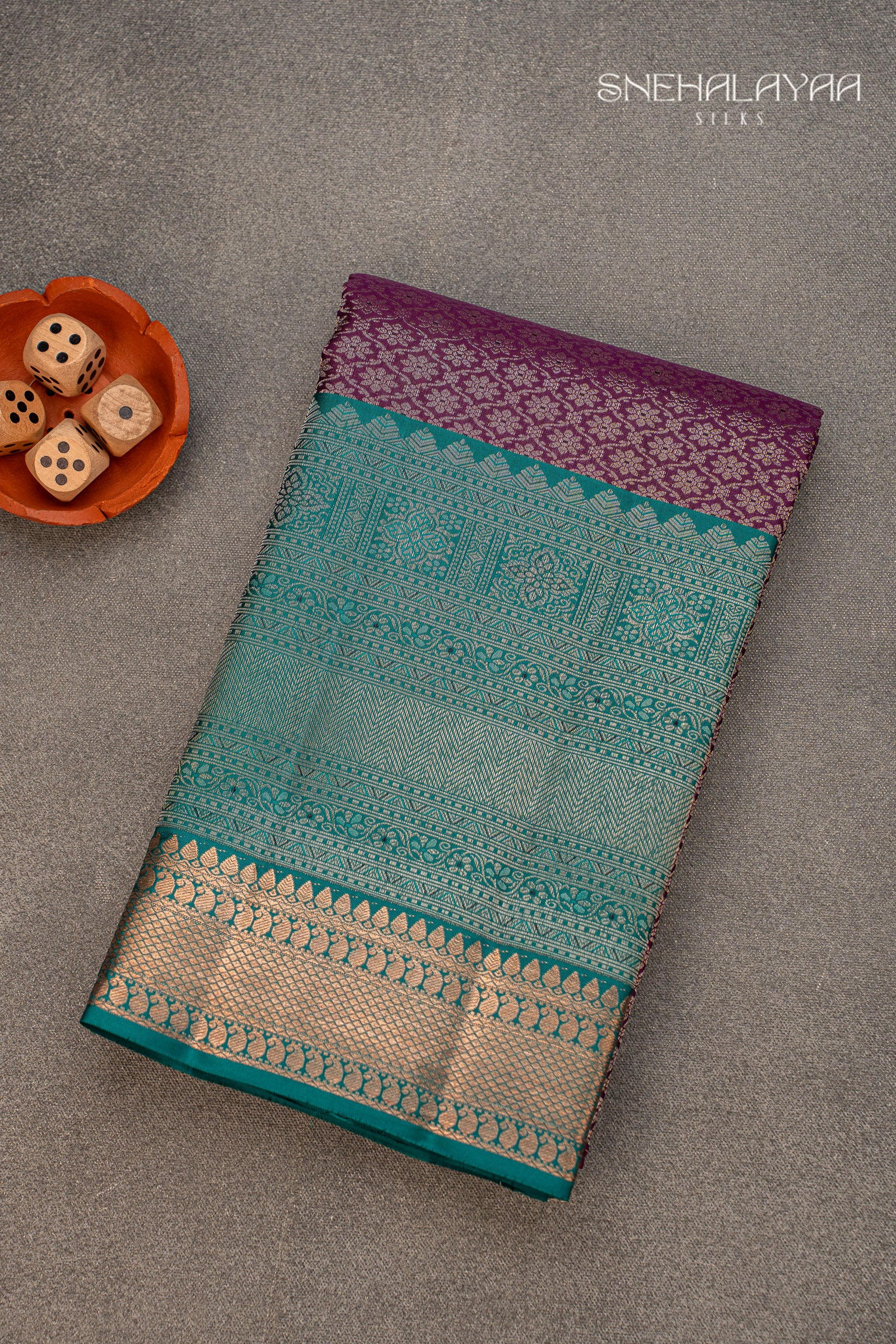Boysenberry Kancheevaram Silk Saree