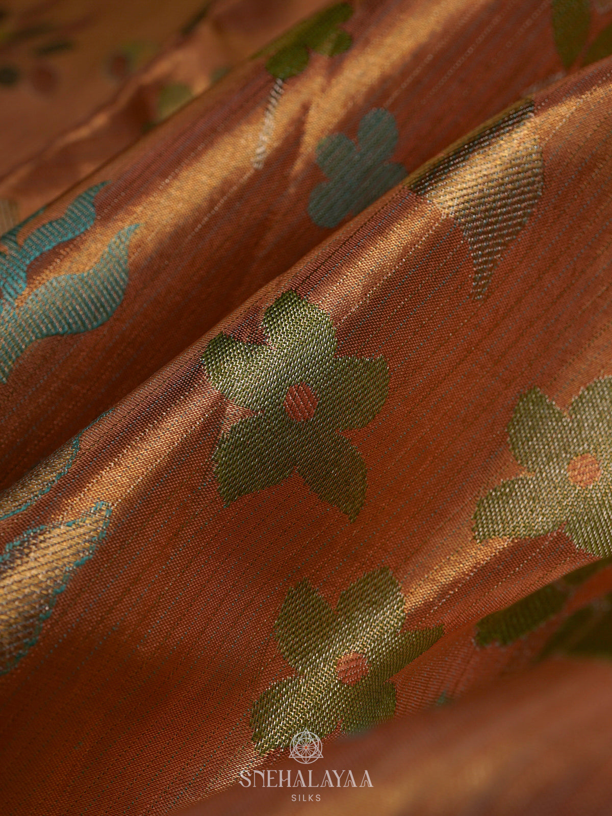 Golden Kanjivaram Silk Saree