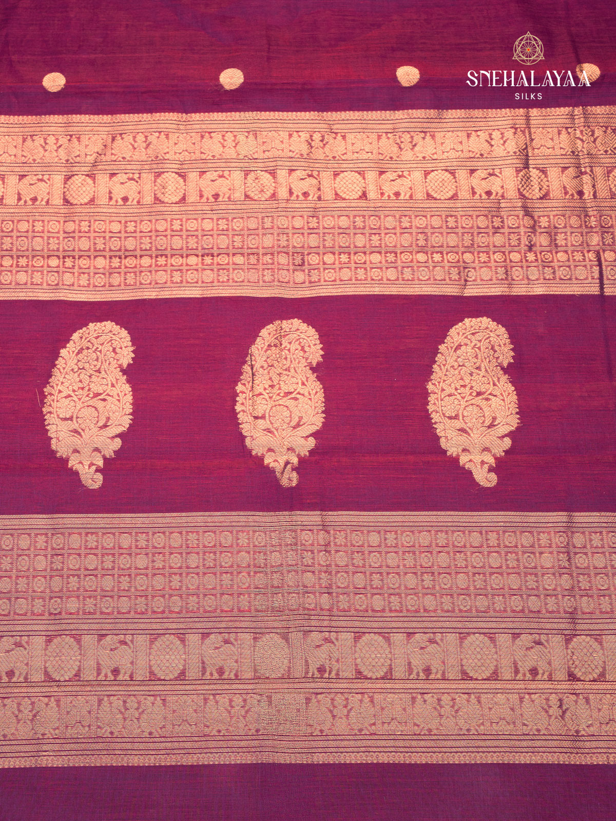 Maroon Kanchi Cotton Saree