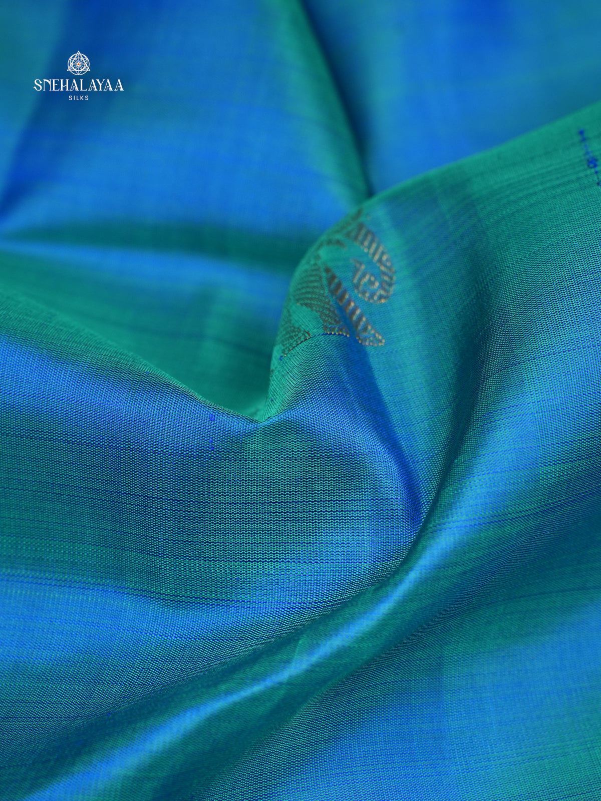 Peacock Blue Kanjivaram Silk Saree