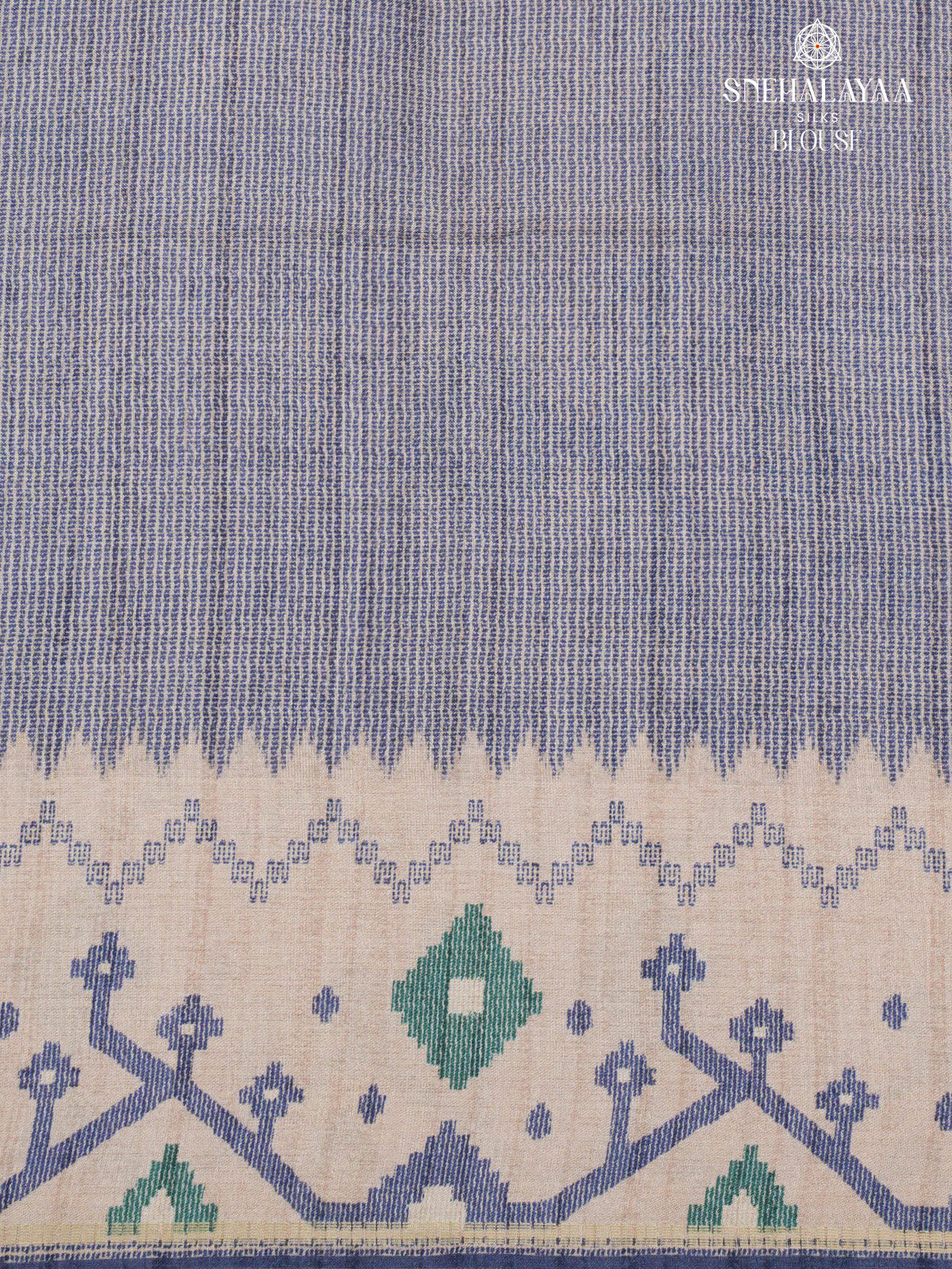 Grey Printed Tussar Saree