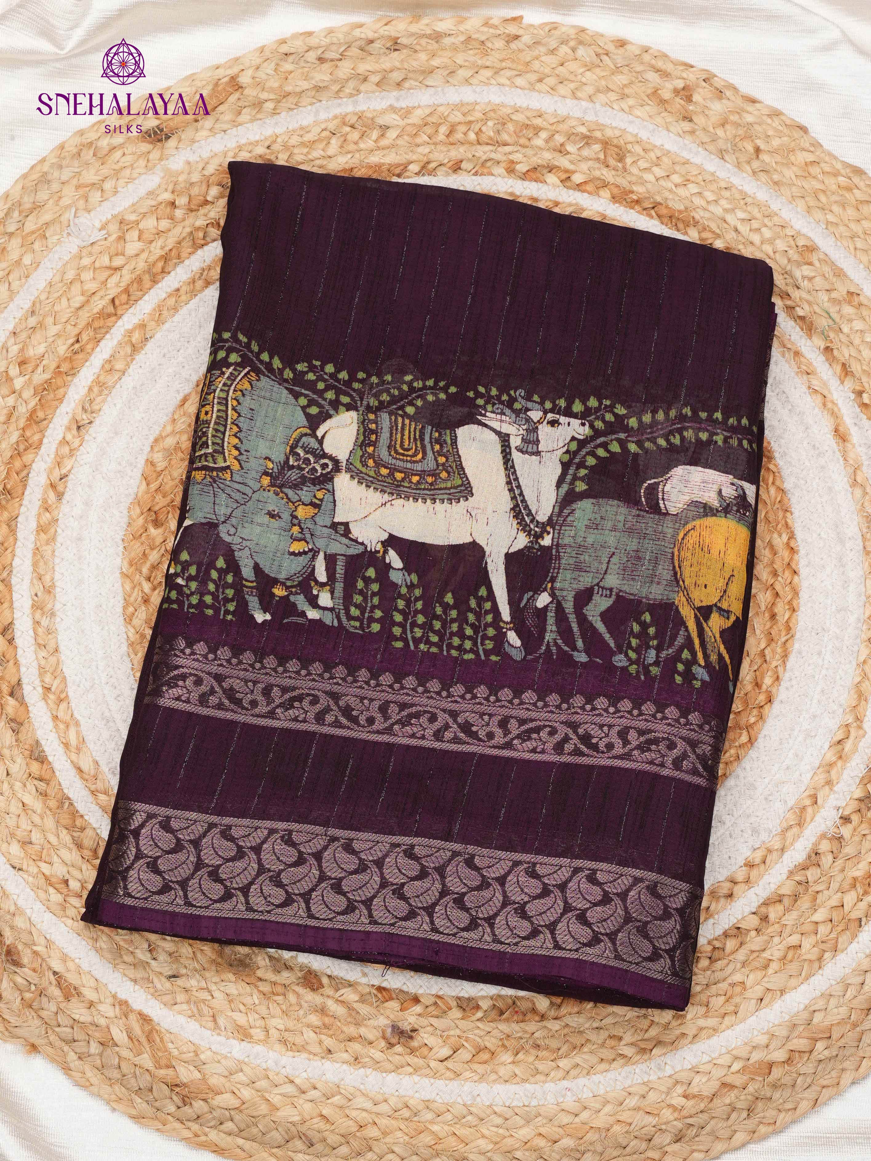 Purple Dola Silk Saree