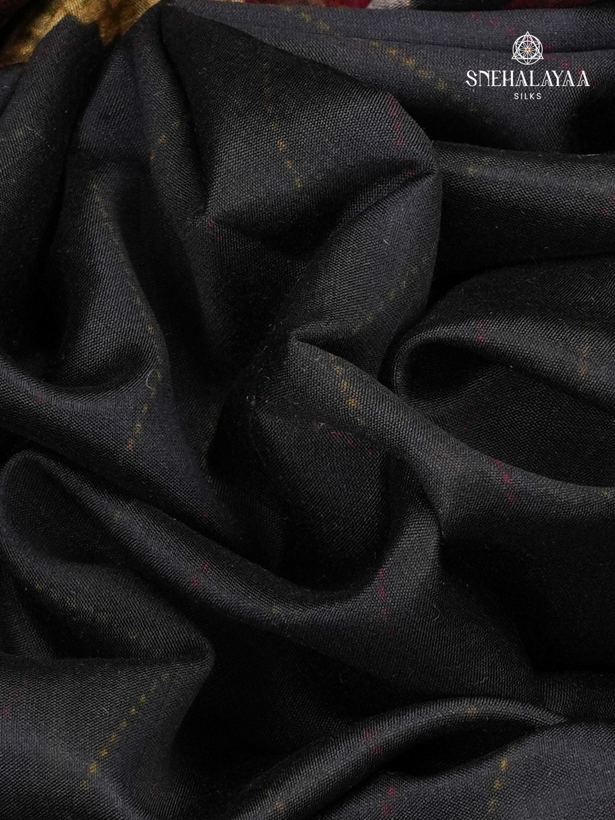 Black Chiniya Silk Saree