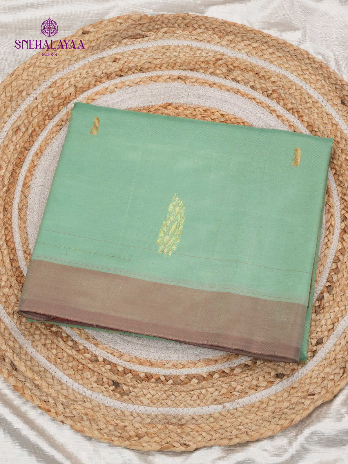 Mint Green Banana Pith Saree