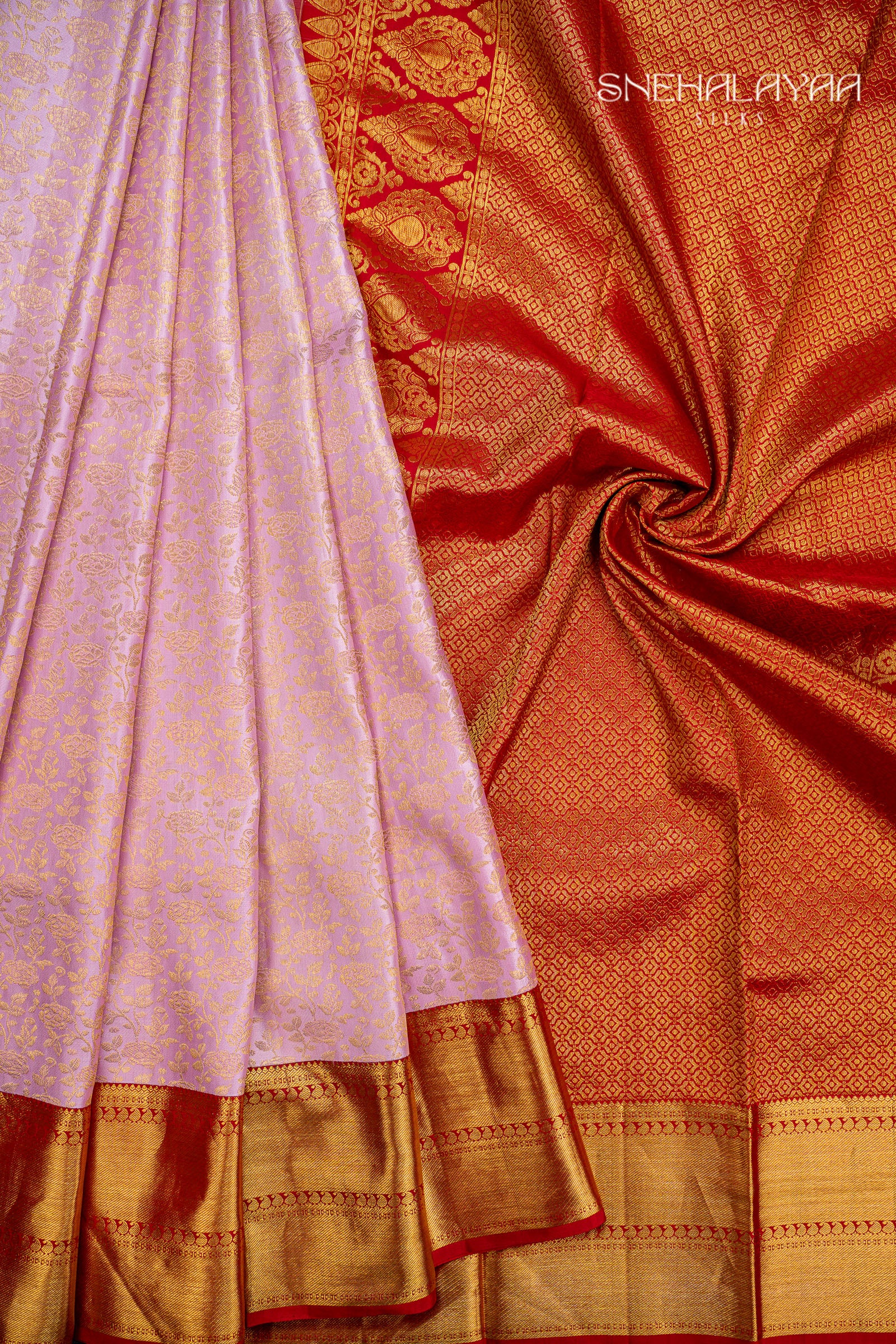 Blush Pink Kancheevaram Silk Saree