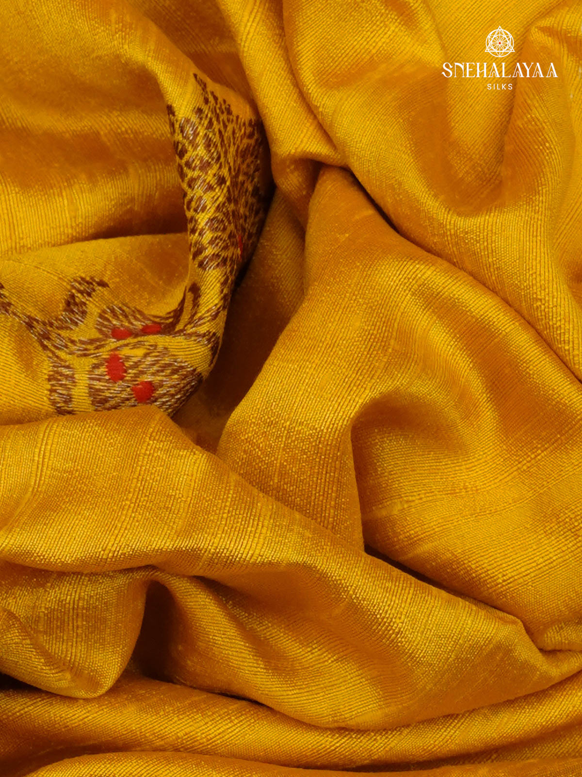 Mango Yellow Banaras Raw Silk Saree