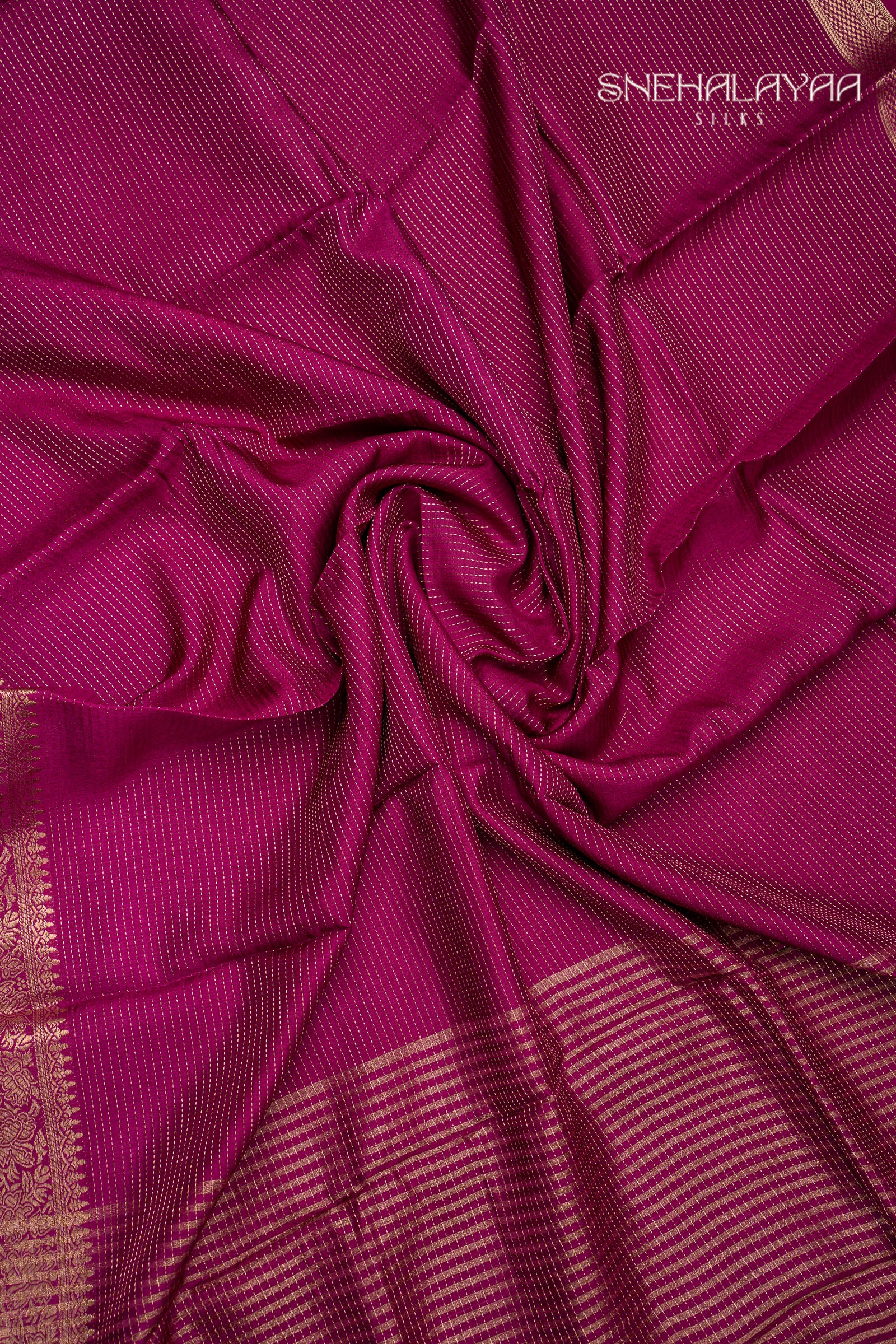 Magenta Chinon Silk Saree