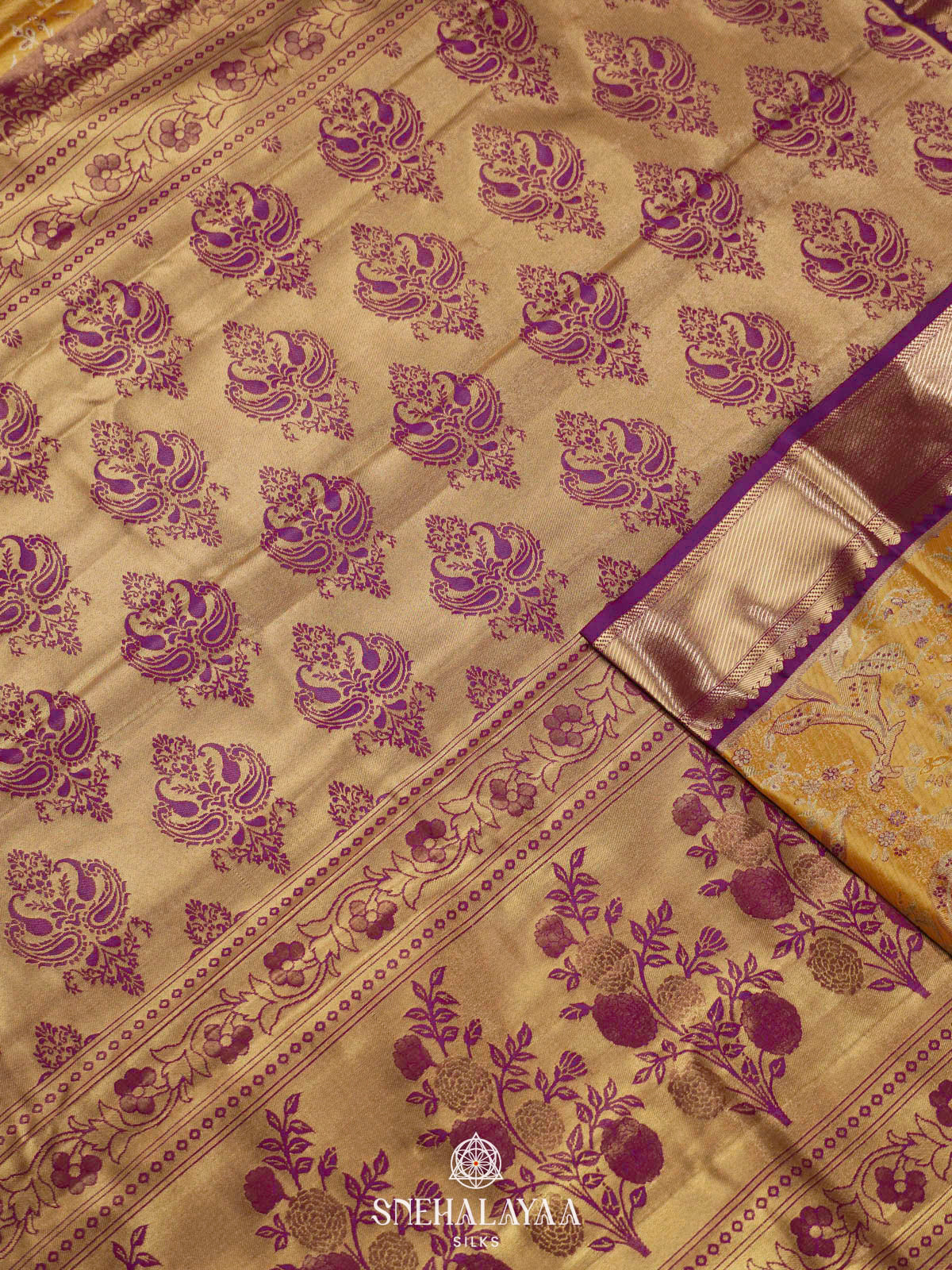 Yellow Art Silk Saree