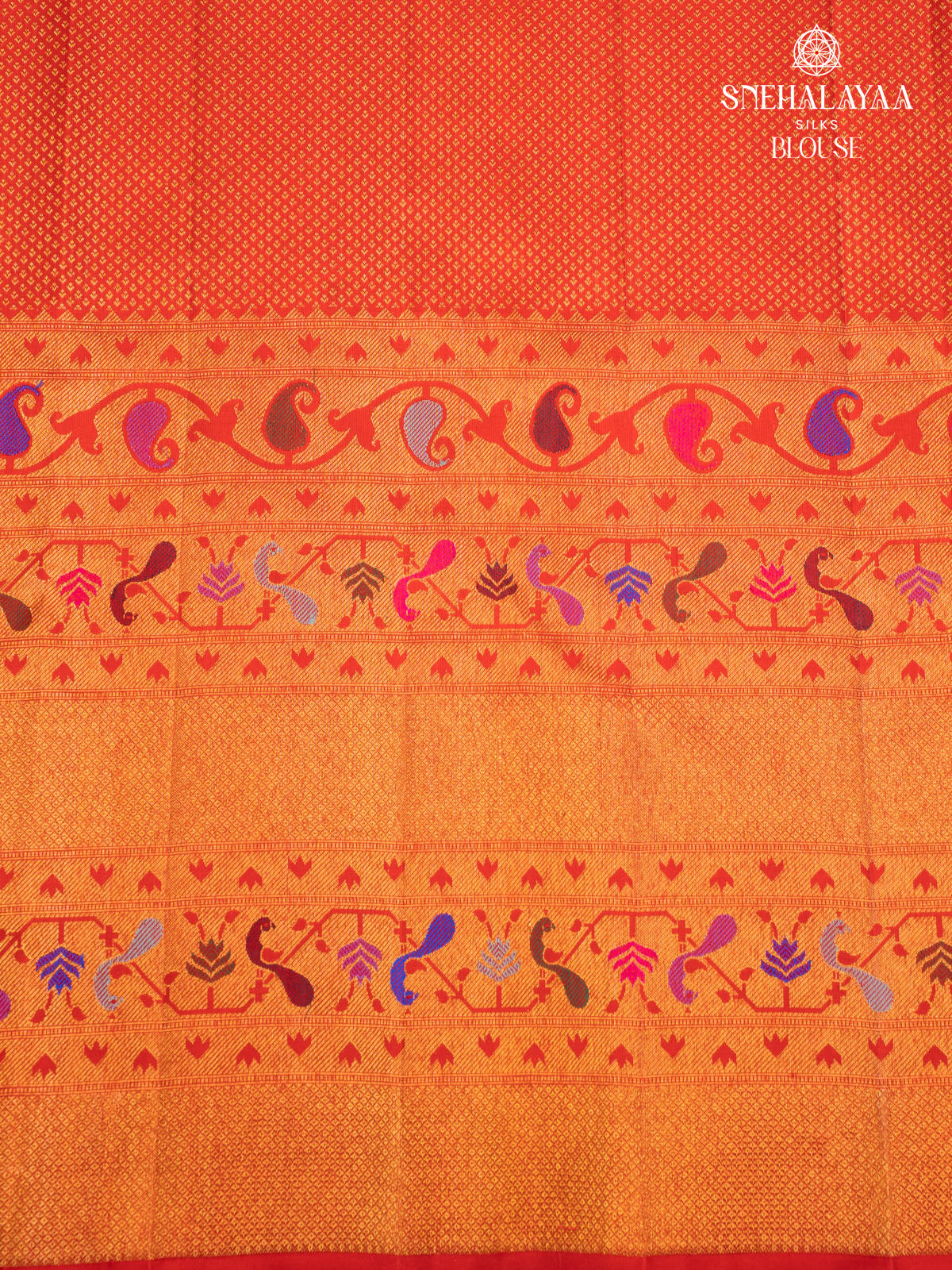 Rust Orange Kanjivaram Silk Saree