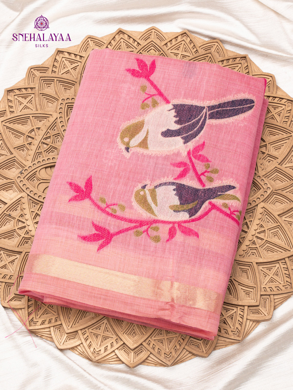 Pink Munga Cotton Saree