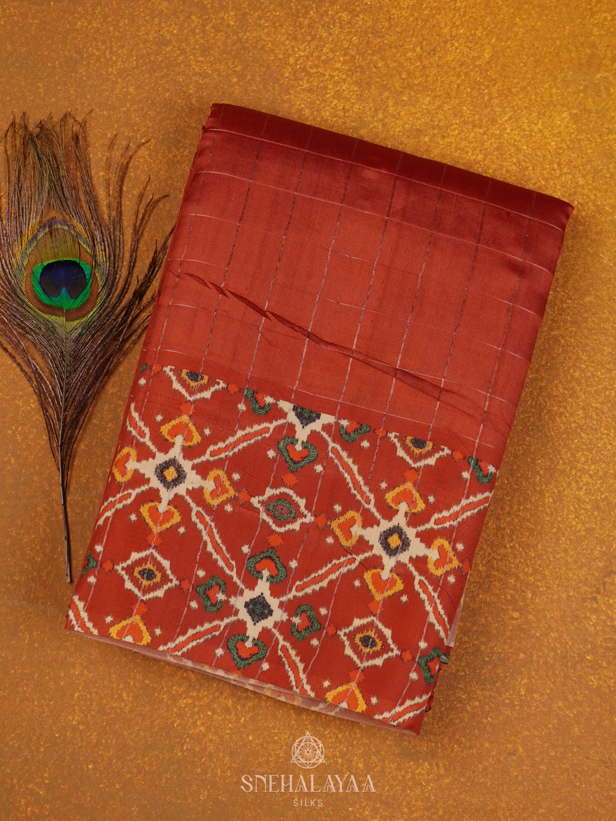 Orange Tussar Saree