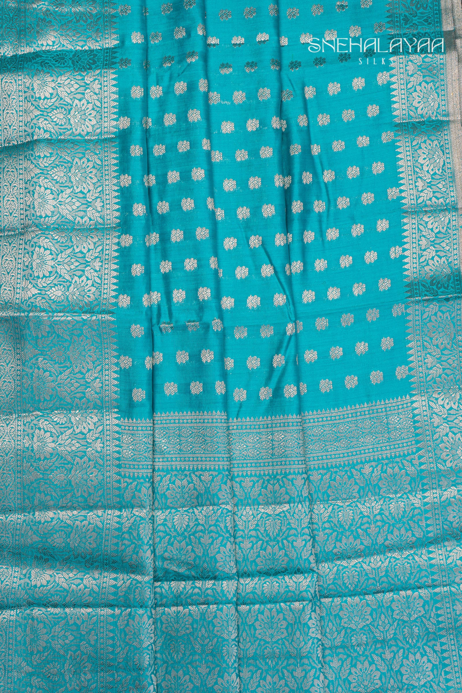 Cerulean Blue Banaras Dupion Silk Saree