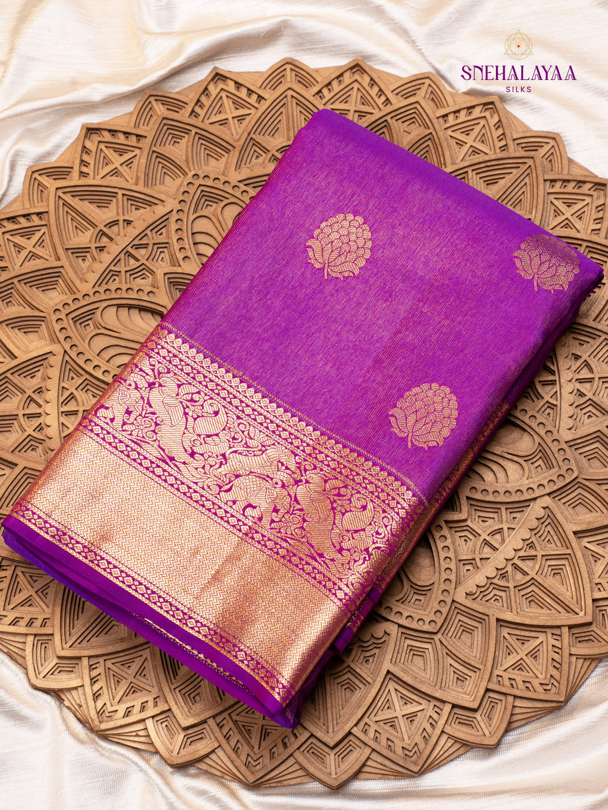 Violet Kanjivaram Tissue Silk Saree