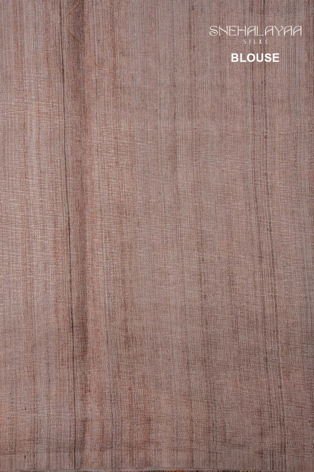 Chocolate brown Raw Silk Saree