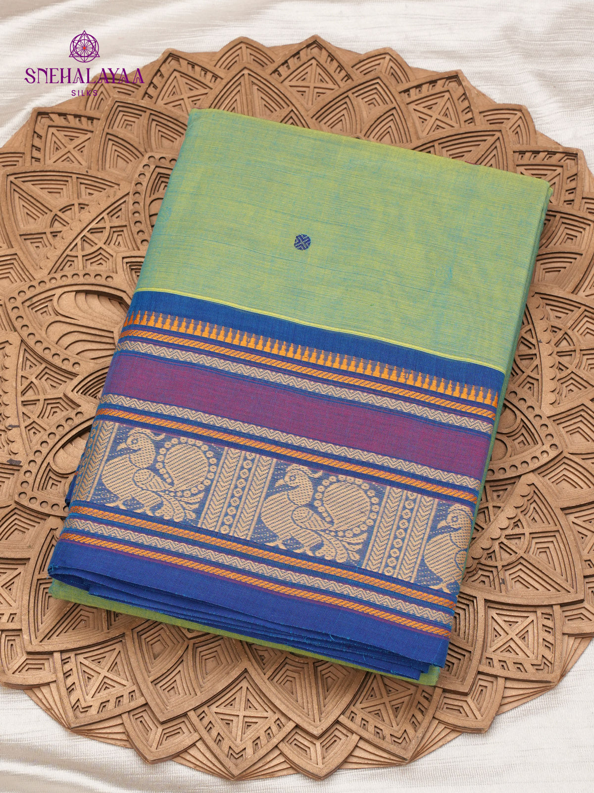 Mint Green Kanchi Cotton Saree