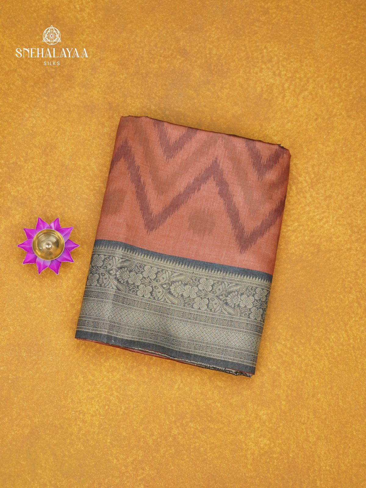 Orange Jute Saree