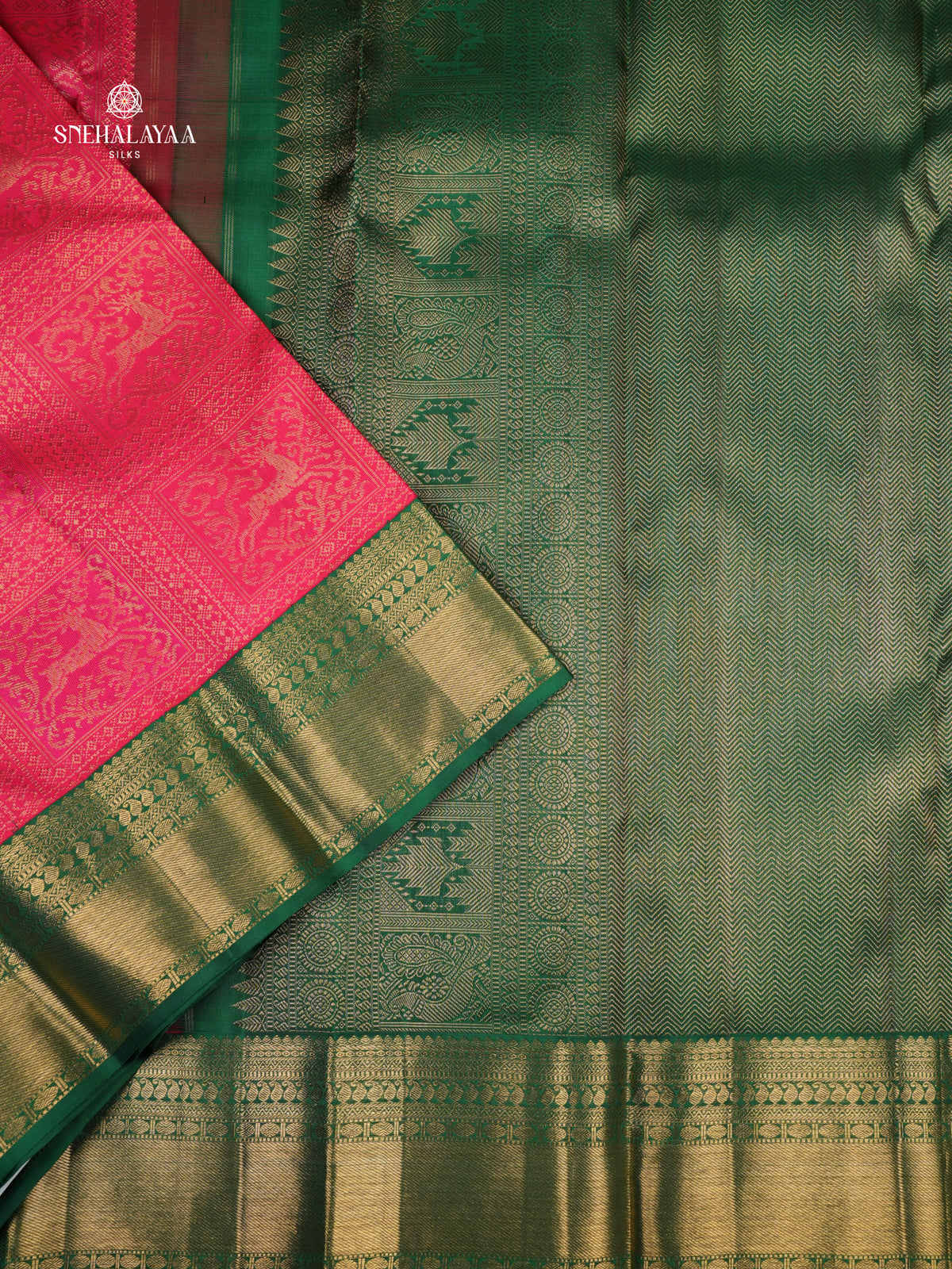 Rani Pink Kanjivaram Silk Saree
