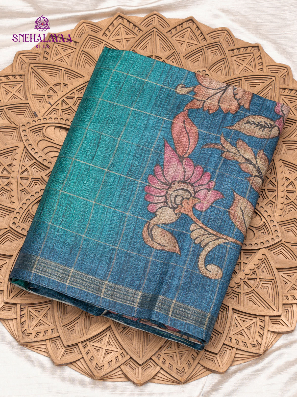 Blue Jute Saree