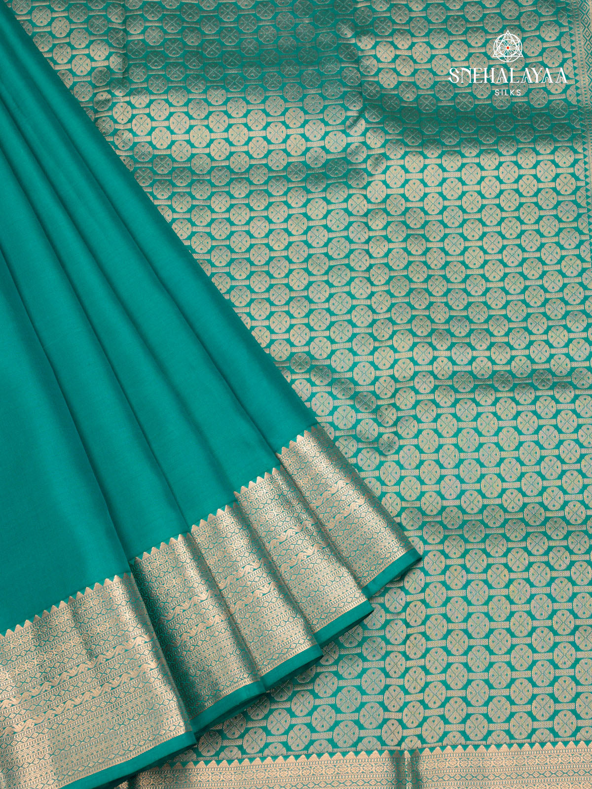 Teal Green Kanjivaram Silk Saree