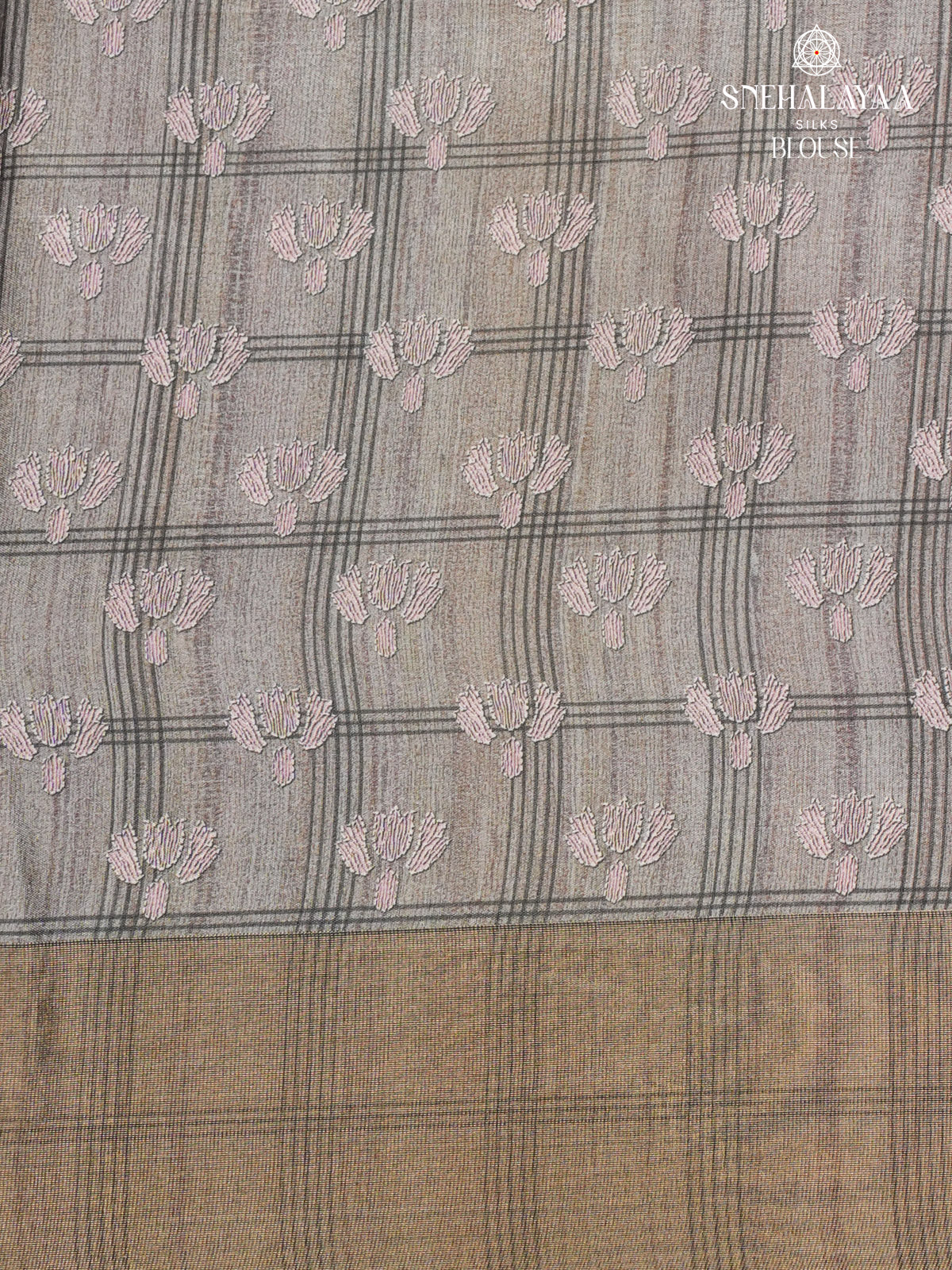 Mauve Rose Tussar Embroidery Saree