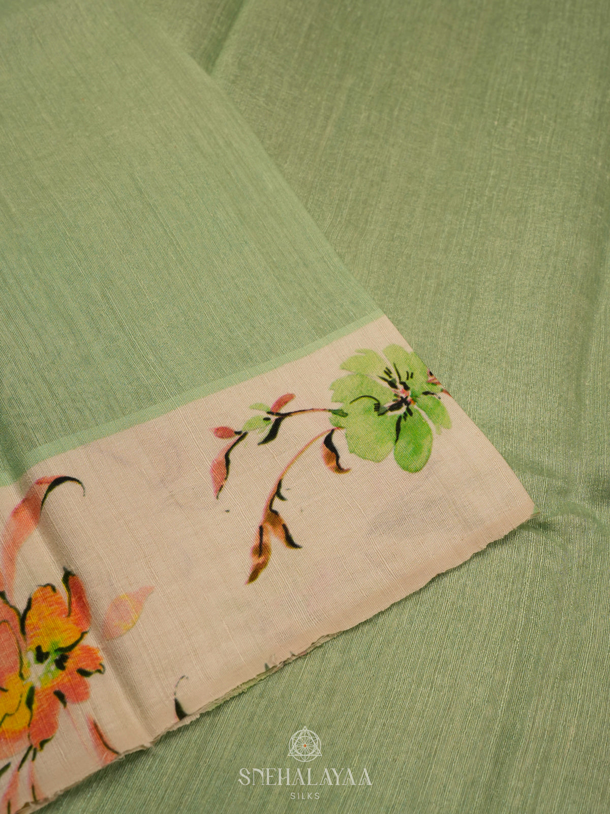 Pale Green Matka Jute Saree