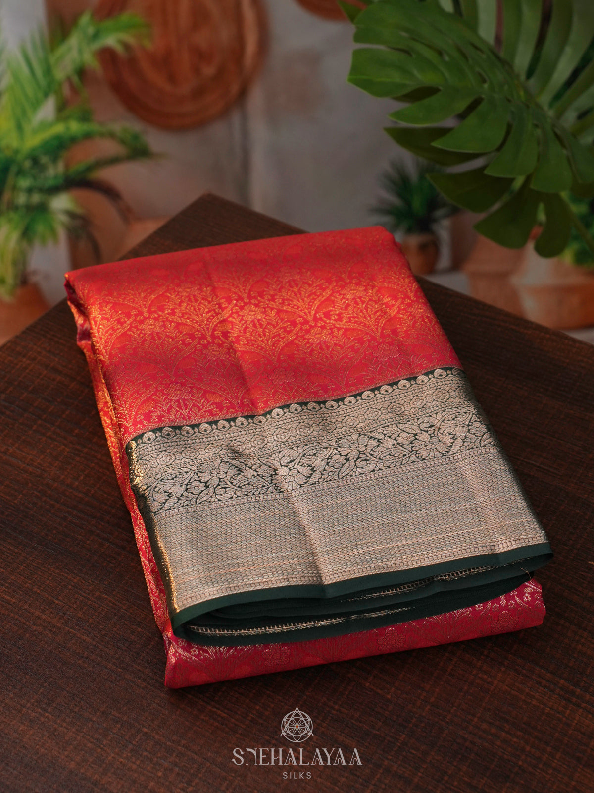 Orange Kanjivaram Silk Saree