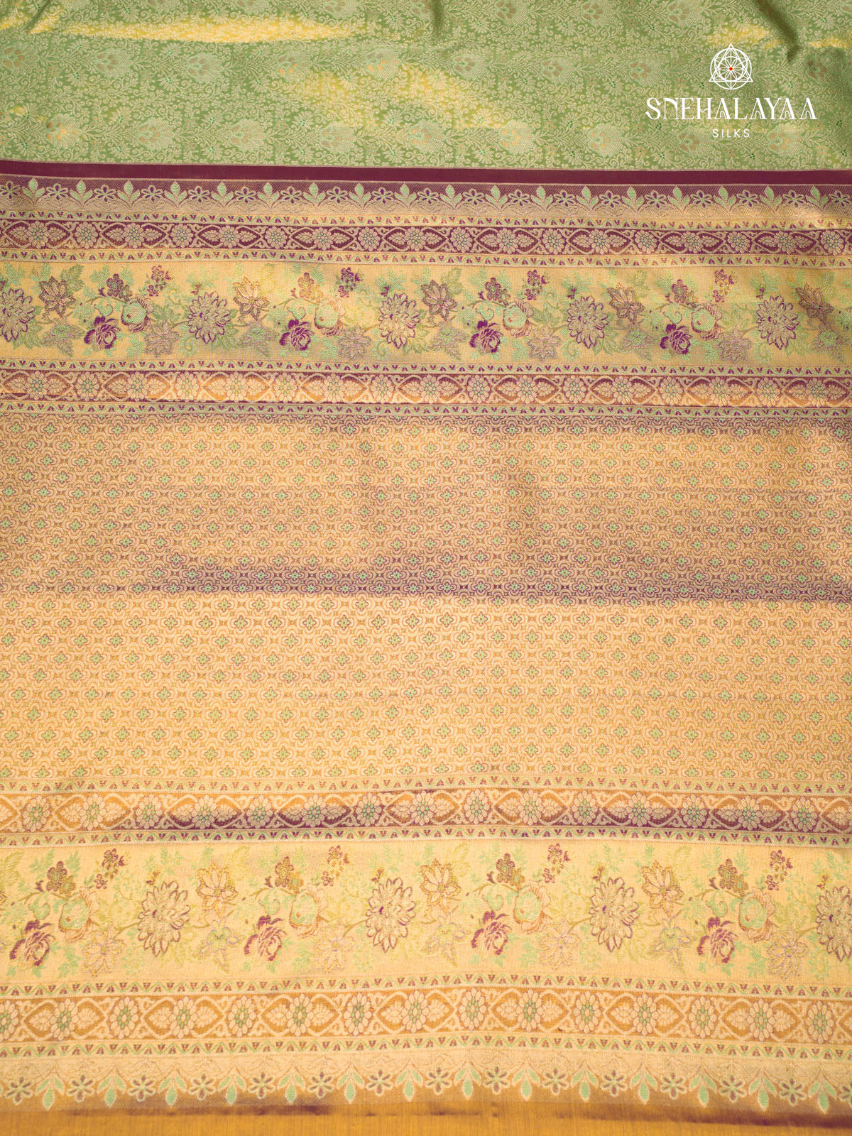 Lime Green Kanjivaram Silk Saree