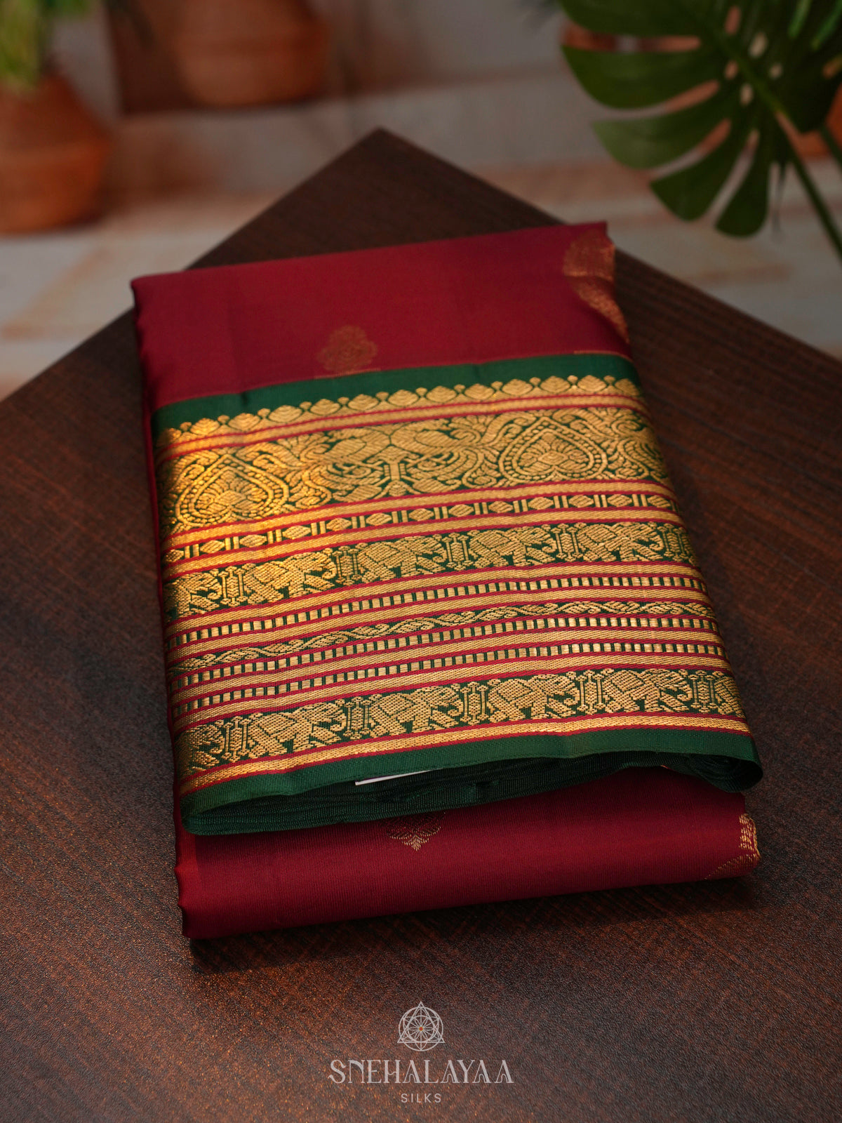 Maroon Kanjivaram Silk Saree