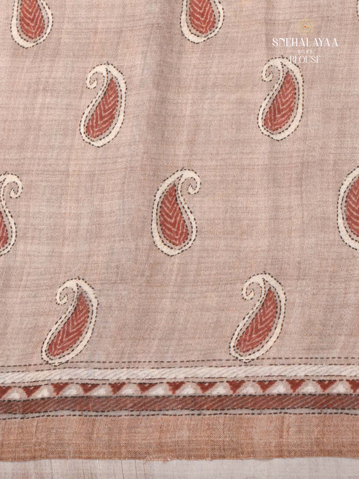 Beige Tussar Saree