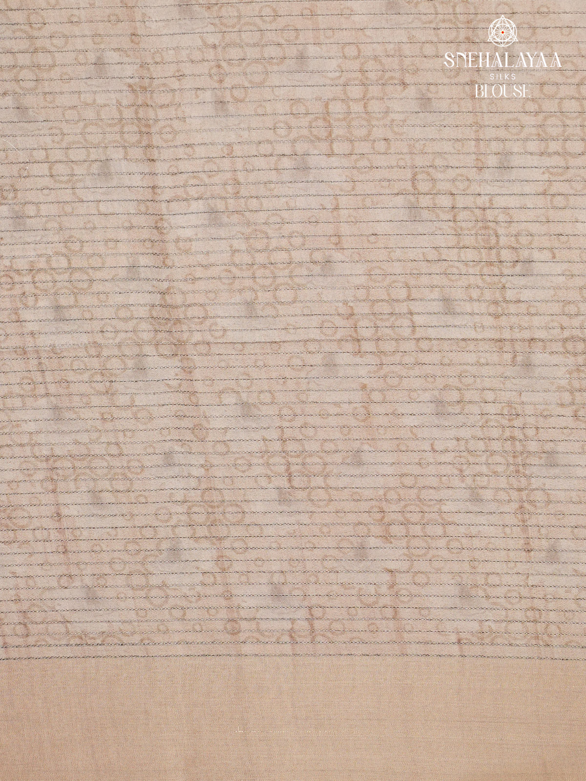 Beige Floral Printed Tussar Saree