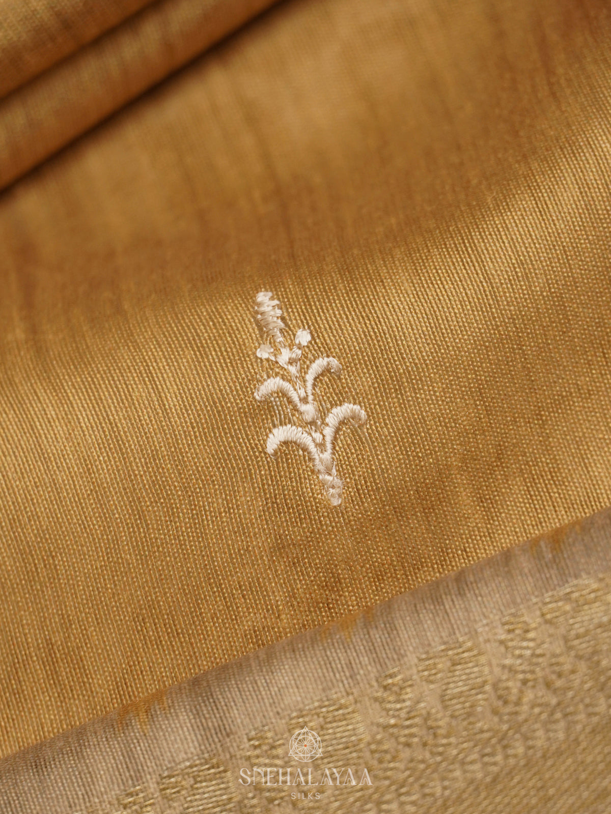 Pale Yellow Munga Tussar Saree