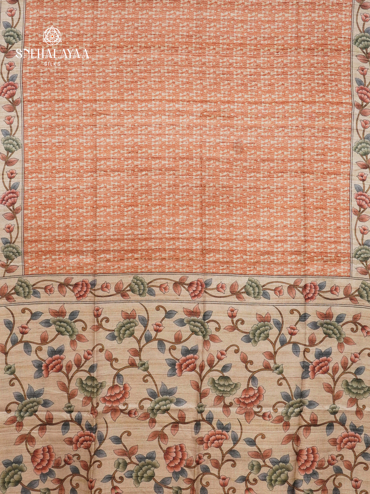 Pale Orange Tussar Saree