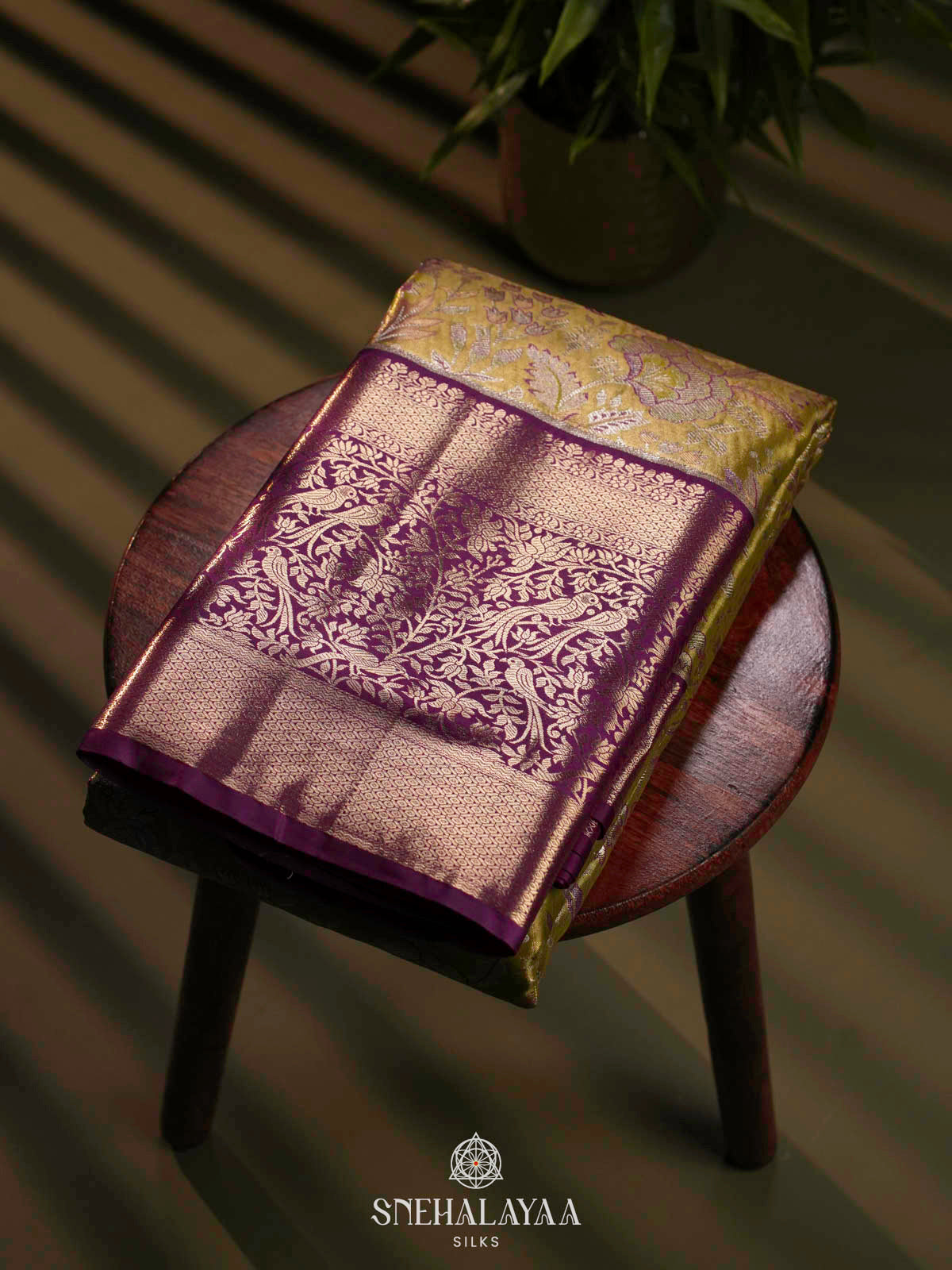 Yellow Art Silk Saree