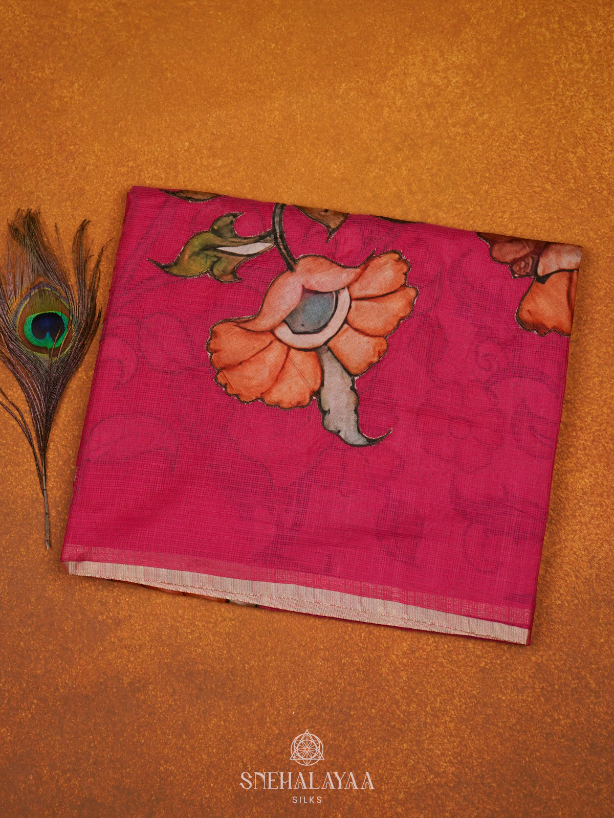 Pink Kota Embroidery Saree