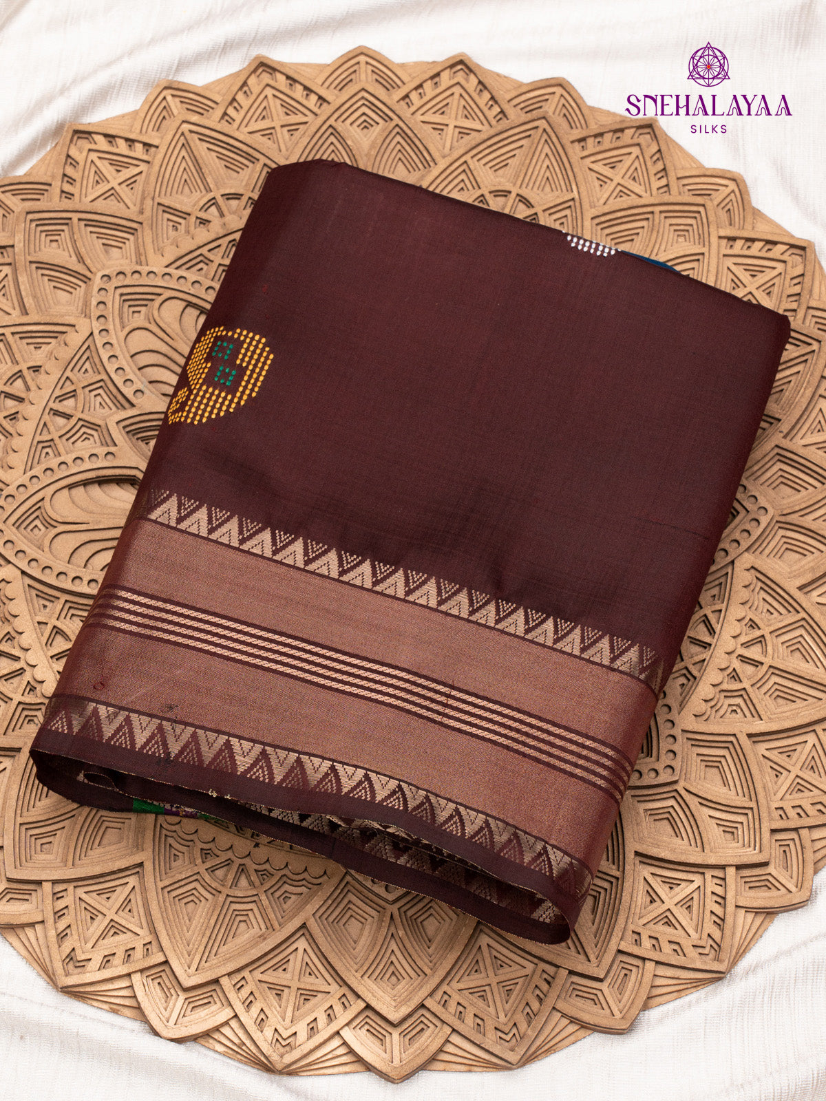 Brown Katan Silk Saree