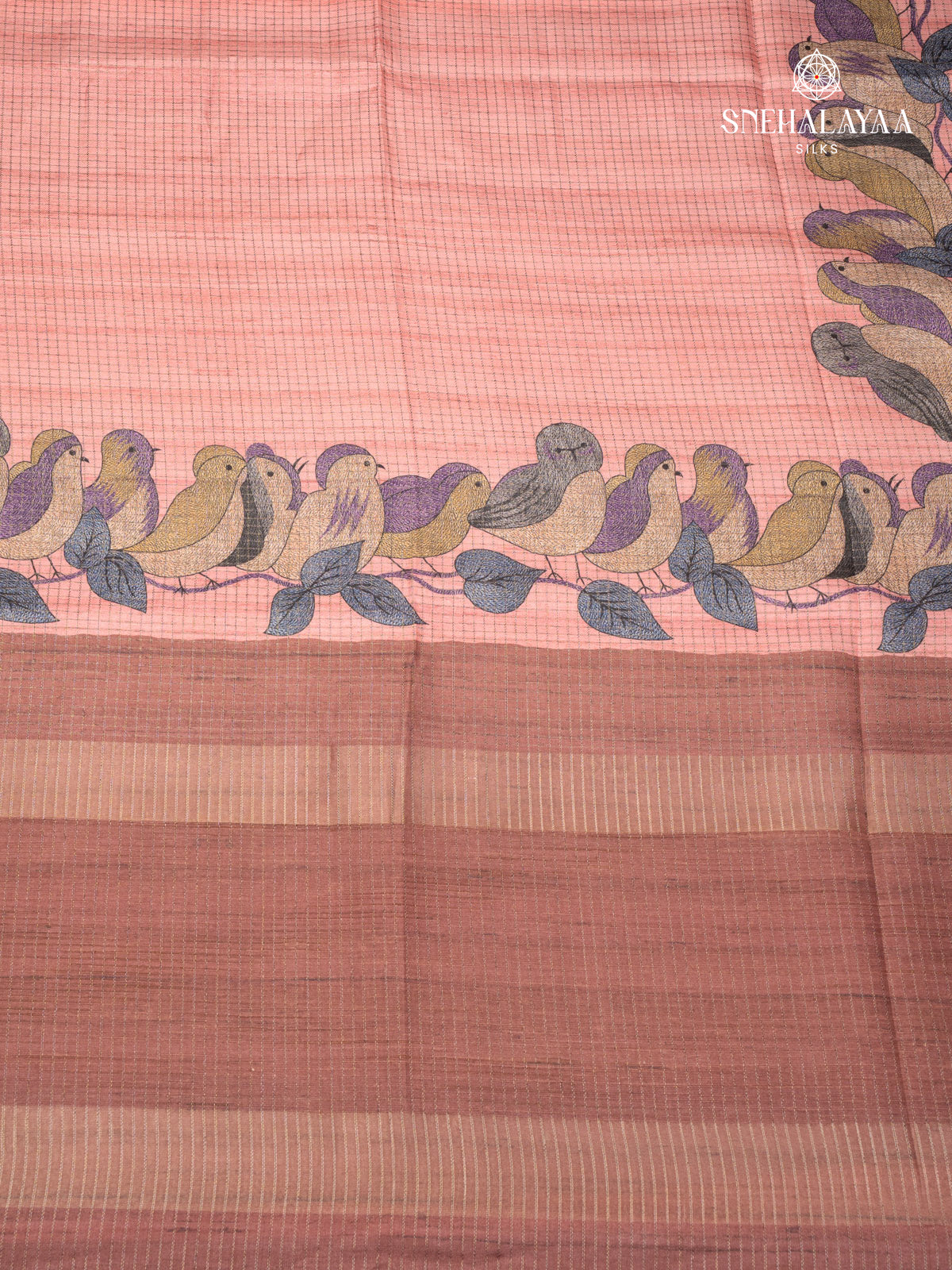 Pink Tussar Saree