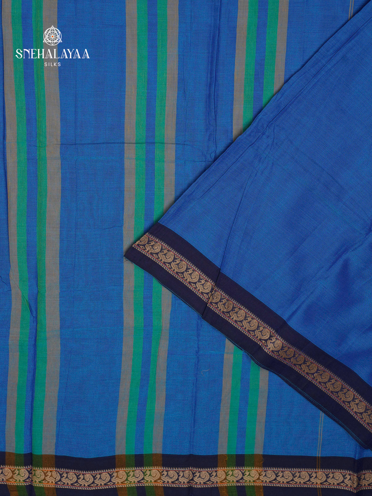 Rich Blue Narayanpet Cotton Saree