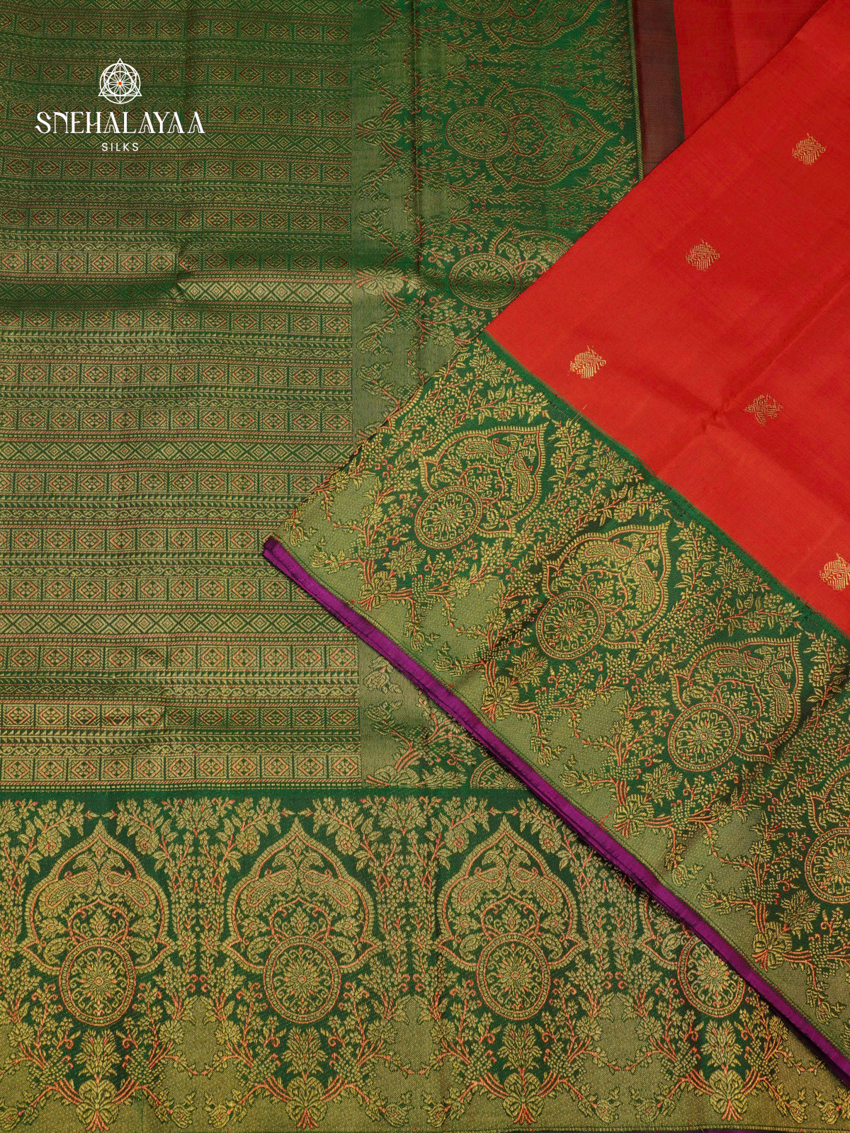 Orange Kanjivaram Silk Saree