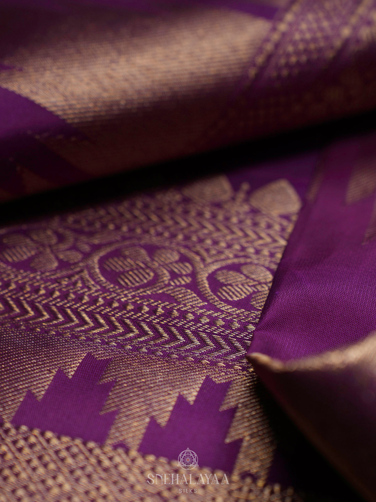 Purple Kanjivaram Silk Saree