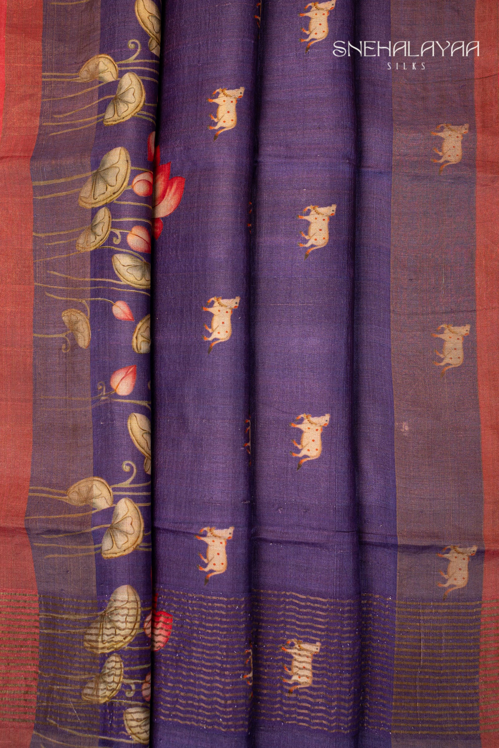 Violet Tussar Saree