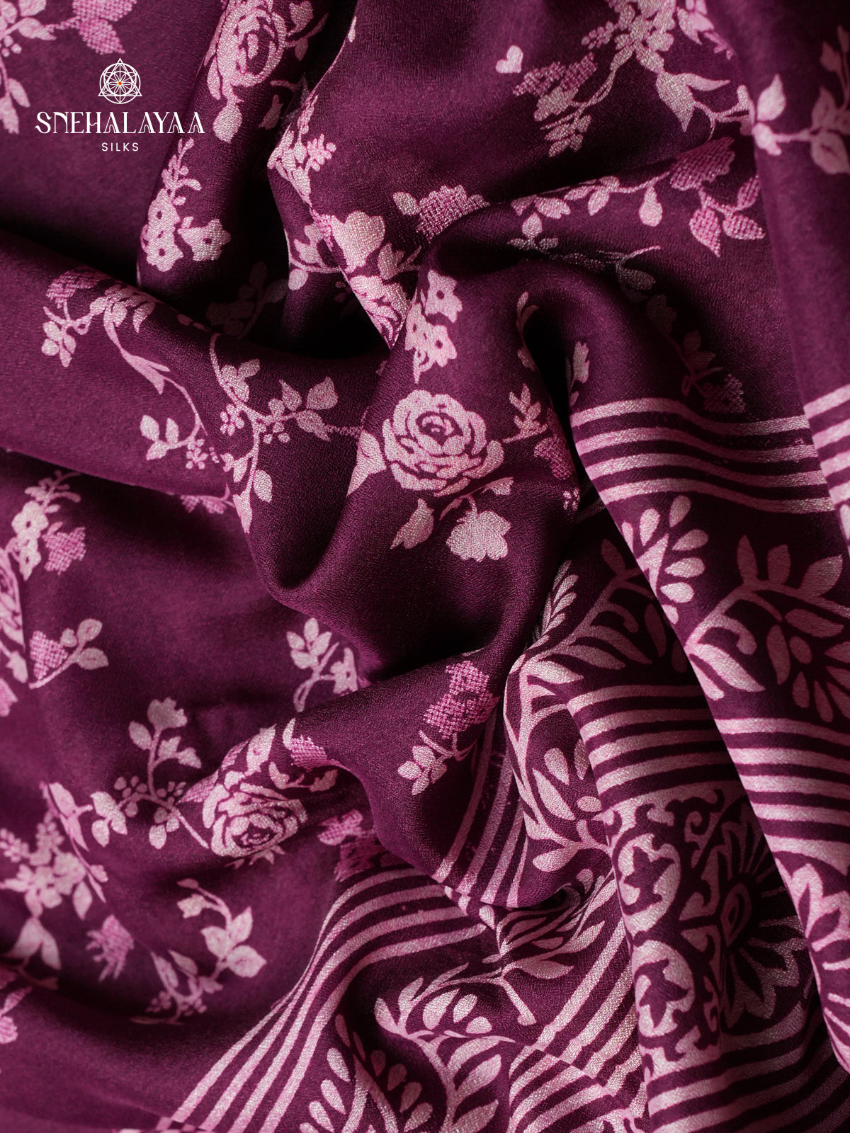 Purple Chiffon Saree