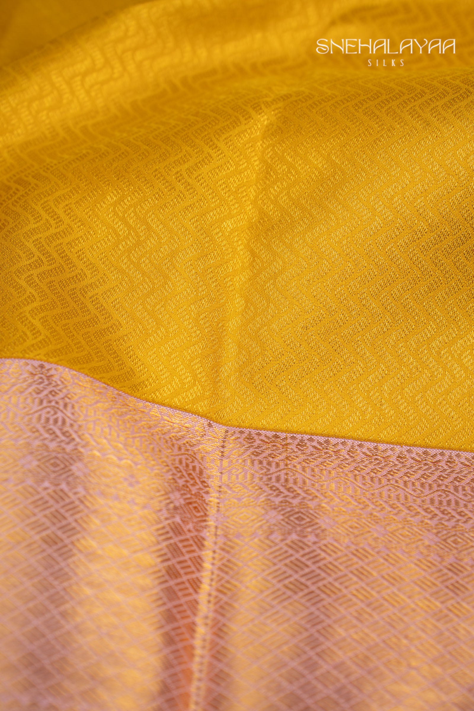 Mustard Yellow Kancheevaram Silk Saree