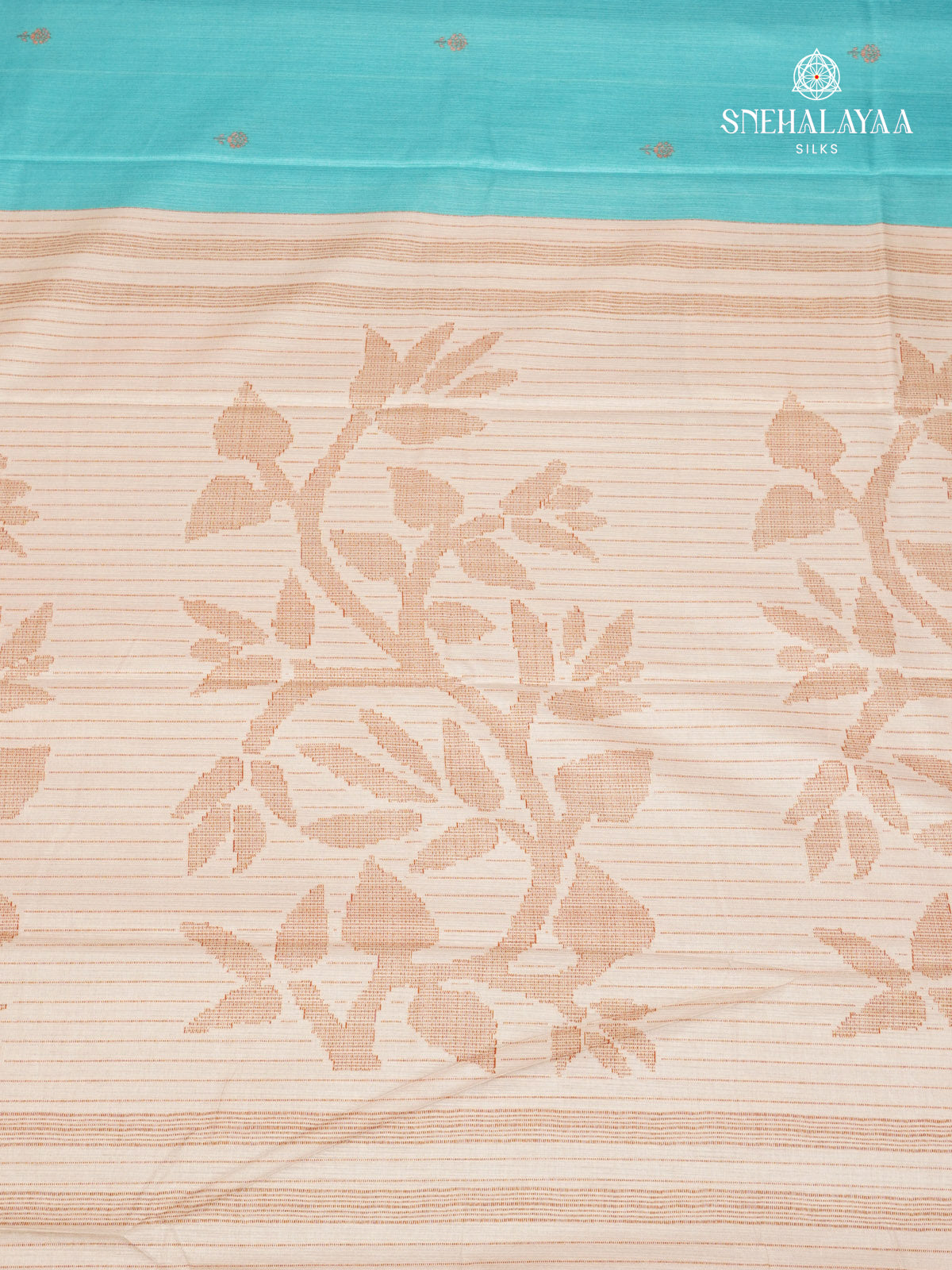 Sky Blue Tussar Embroidery Saree