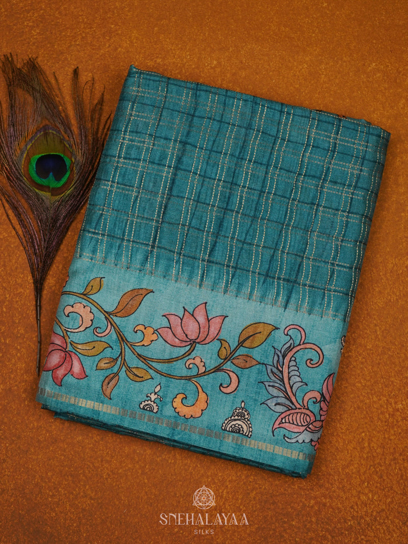 Peacock Green Tussar Saree