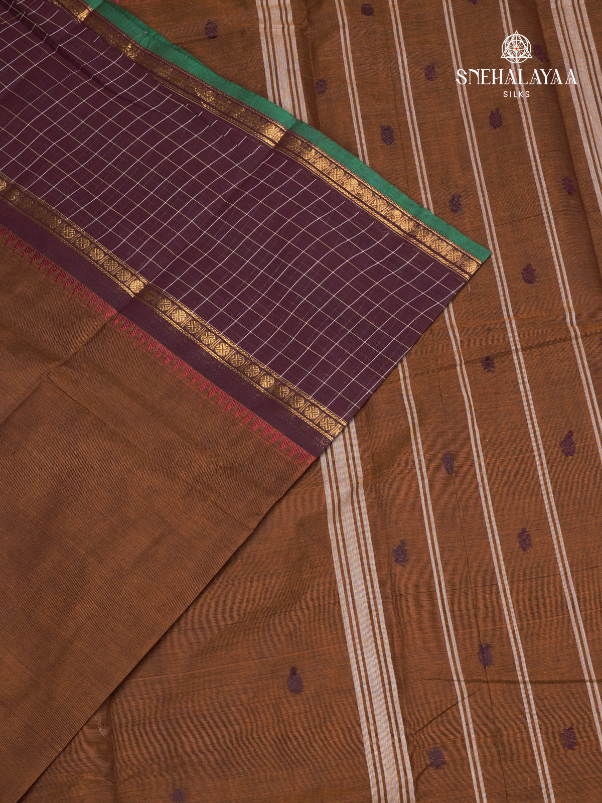 Brown Chettinad Cotton Saree