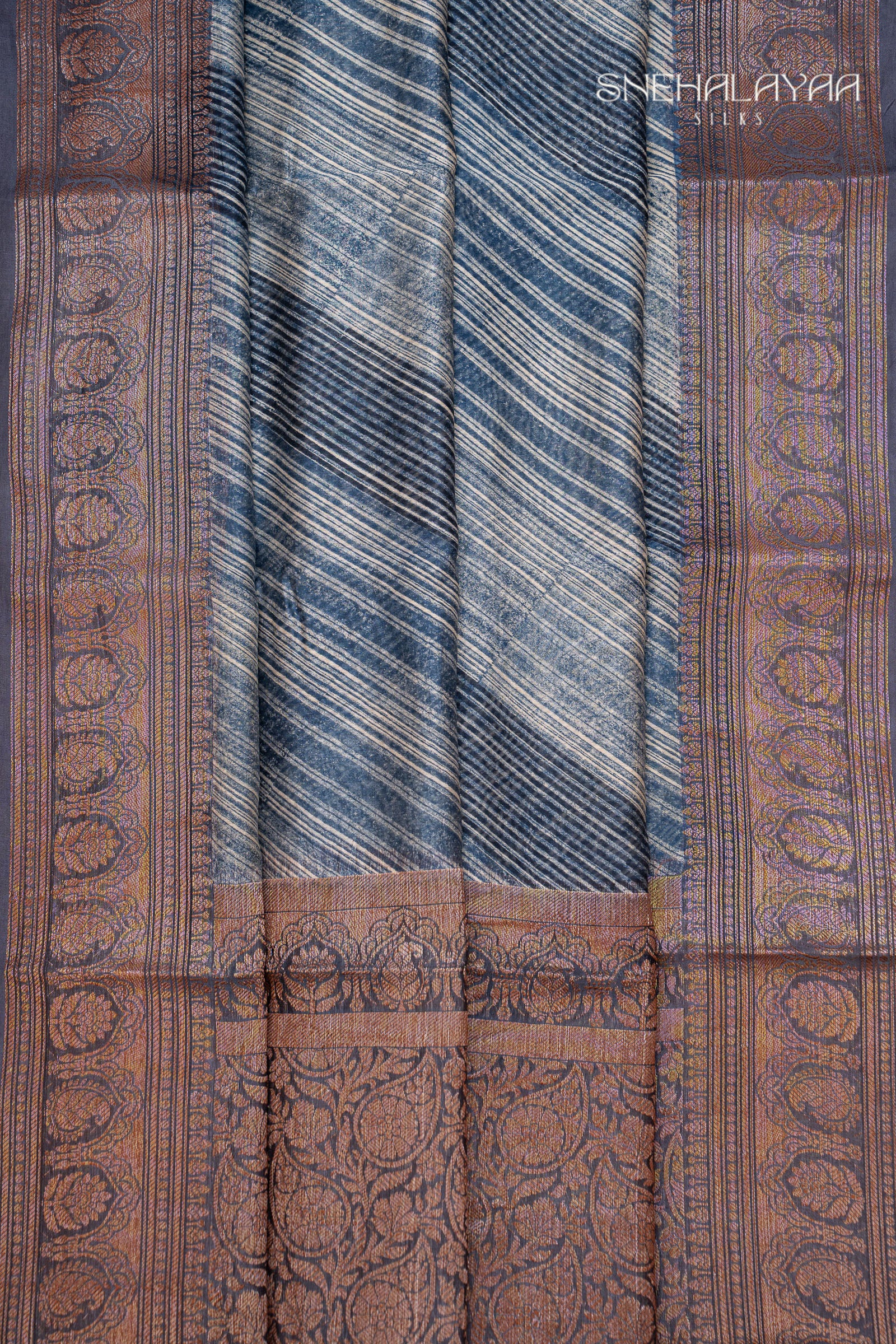 Aegean Blue Chanderi Saree